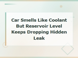 Car Smells Like Coolant but No Visible Leak? Hidden Leak Detection Guide
