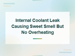 Internal Coolant Leak Sweet Smell No Overheating Hidden Leak Detection Guide