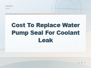 Cost to Replace Water Pump Seal for Coolant Leak: Symptoms and Pricing Guide